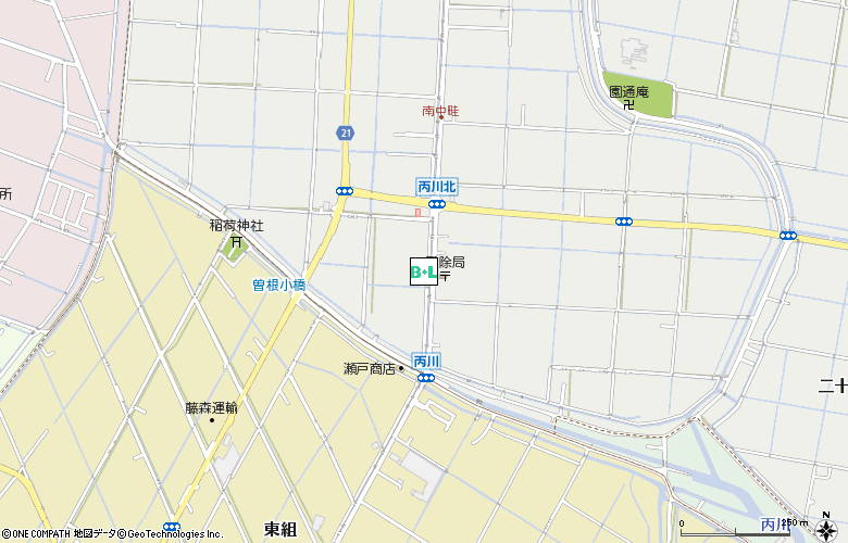 ユー＆アイコンタクト付近の地図